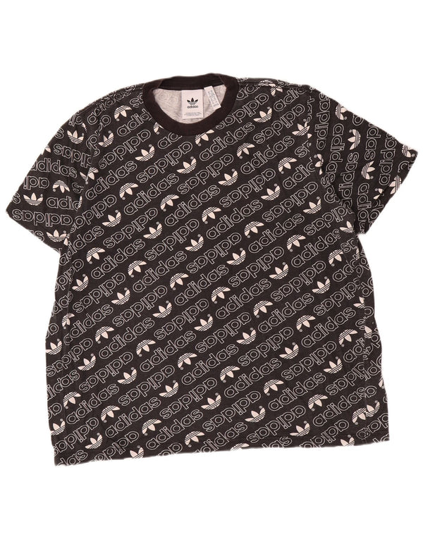 Adidas Мужская футболка с рисунком Top XL Черный хлопок