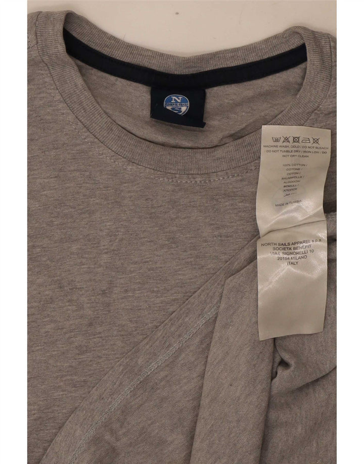 Мужская футболка North Sails из хлопка среднего серого цвета с крапинками