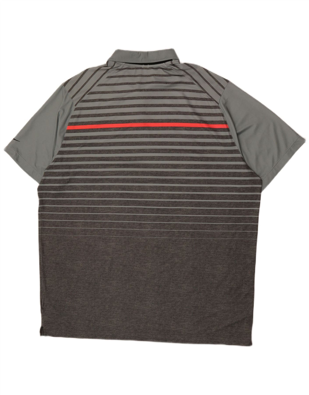 Мужская рубашка-поло Nike Dri Fit 2XL, полиэстер серого цвета в полоску