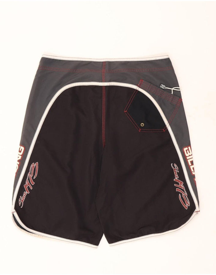 Billabong Мужские шорты для плавания с рисунком, большие черные, полиэстер с цветными блоками