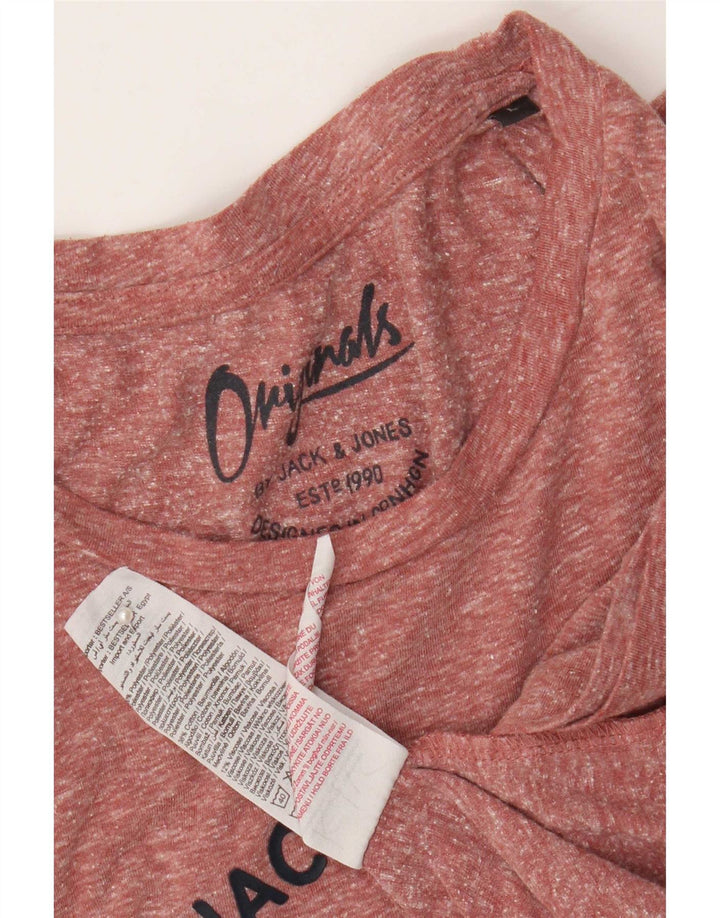 Мужская футболка с рисунком Jack & Jones, большой темно-бордовый полиэстер с крапинками