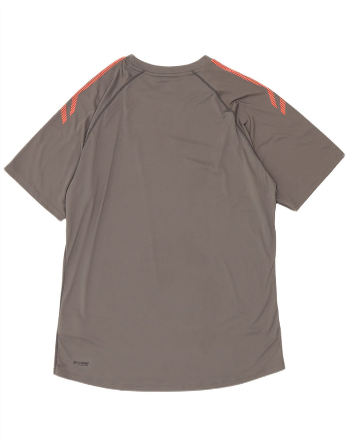 Мужская футболка с рисунком Asics Top XL Серая спортивная из полиэстера