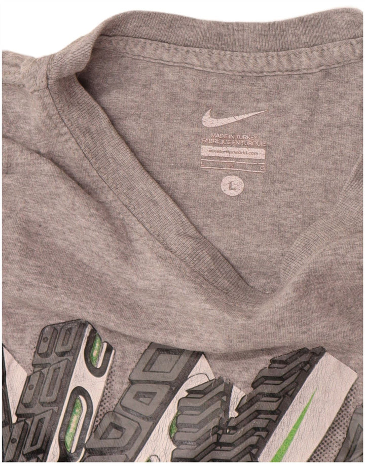 Мужская футболка с рисунком Nike, большая серая в крапинку