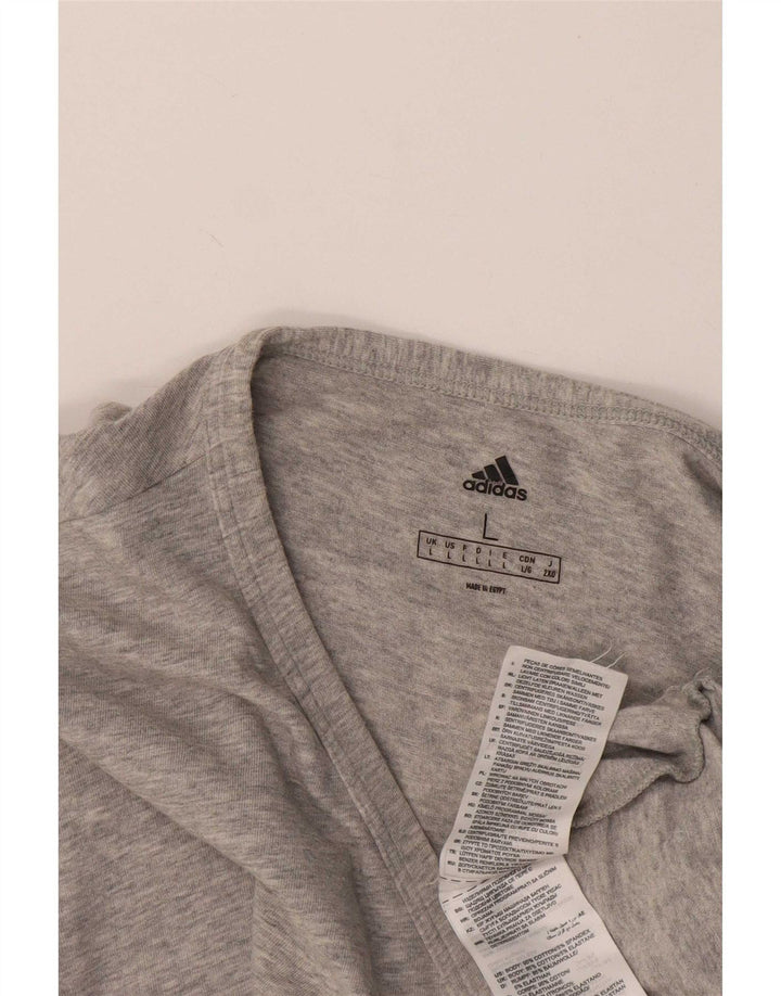 Мужская футболка Adidas Top большого размера, серый хлопок