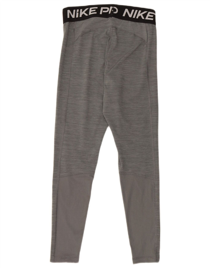 Женские леггинсы с рисунком NIKE Dri Fit UK 12, средний серый полиэстер