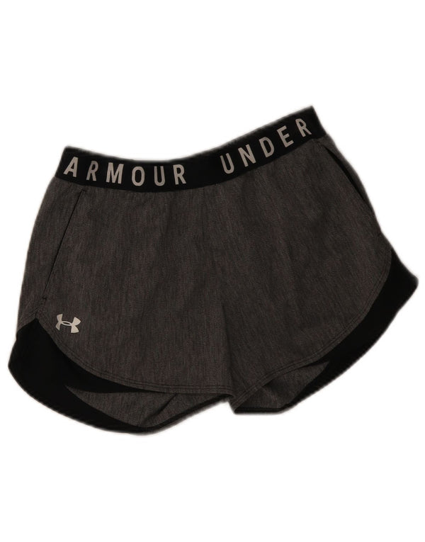 Женские спортивные шорты Under Armour Heat Gear UK 14, средний серый цвет с цветными блоками