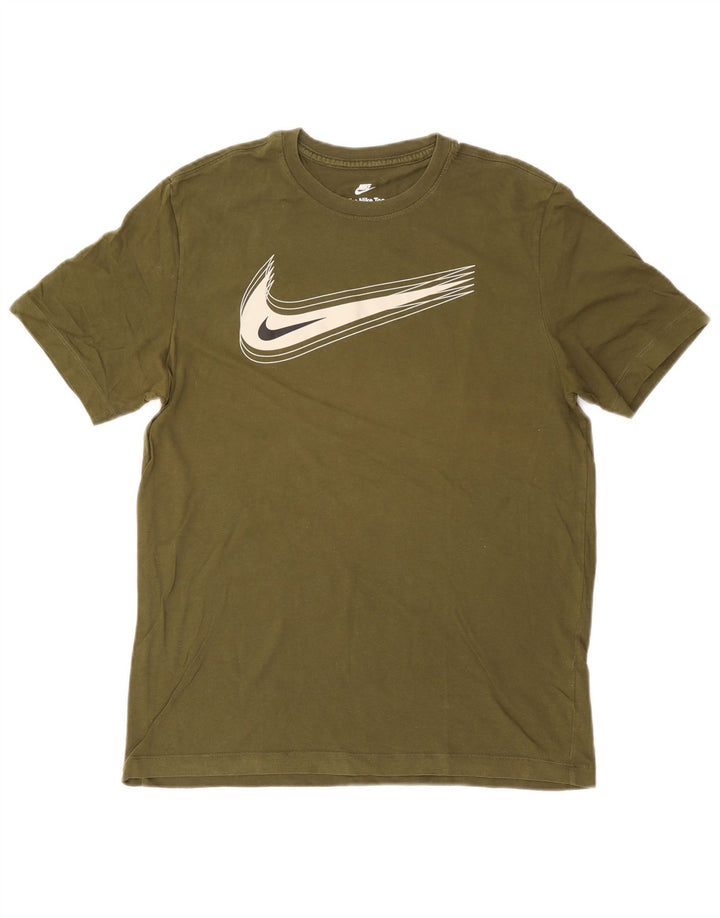Мужская футболка с рисунком Nike, средний цвет, хаки, хлопок