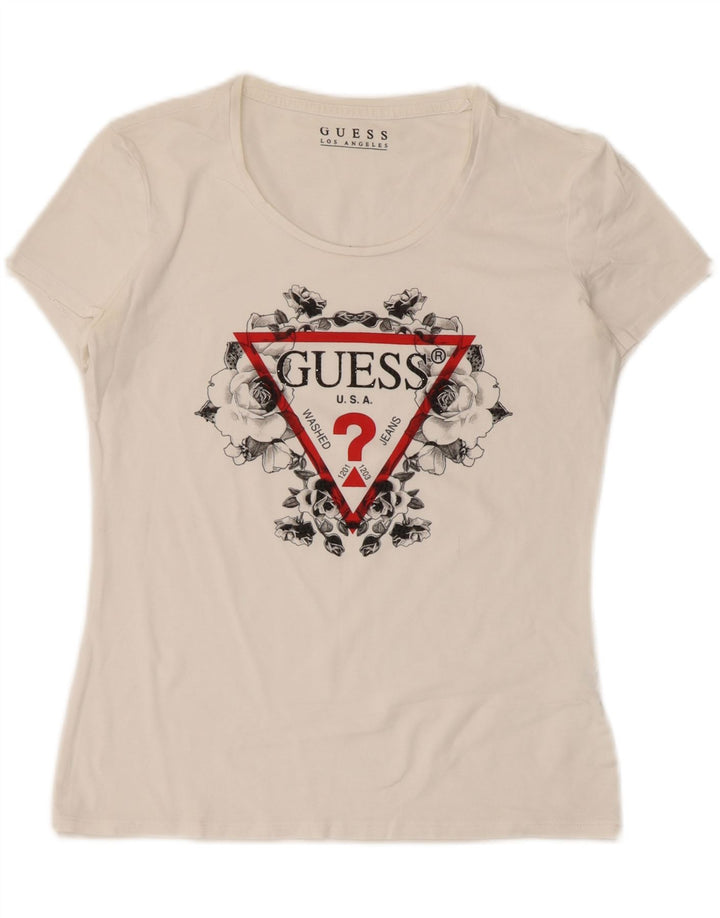 Женская футболка с рисунком Guess Top UK 12, средний белый