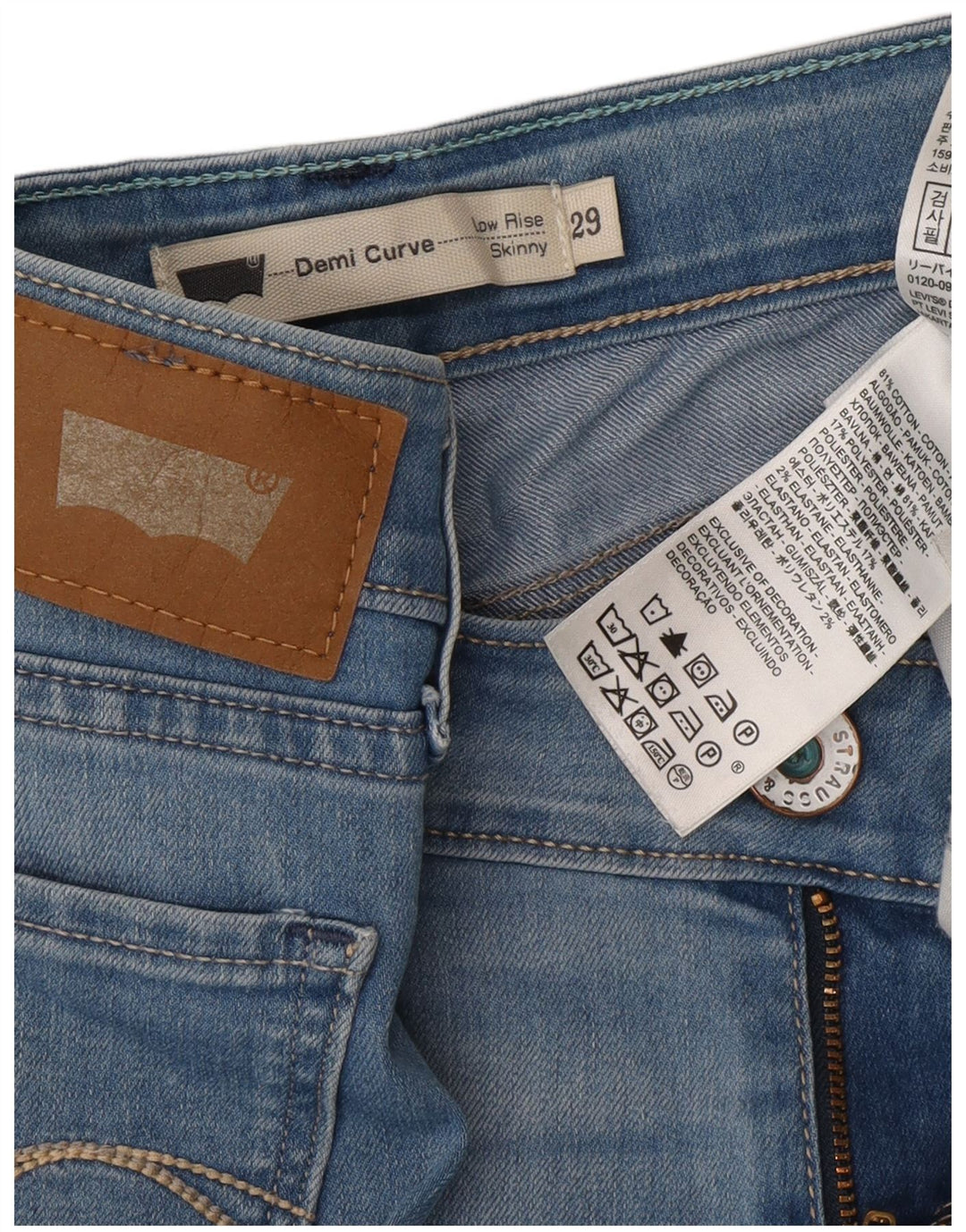 Женские джинсы скинни LEVI'S Demi Curve W29 L28 Синие, хлопок