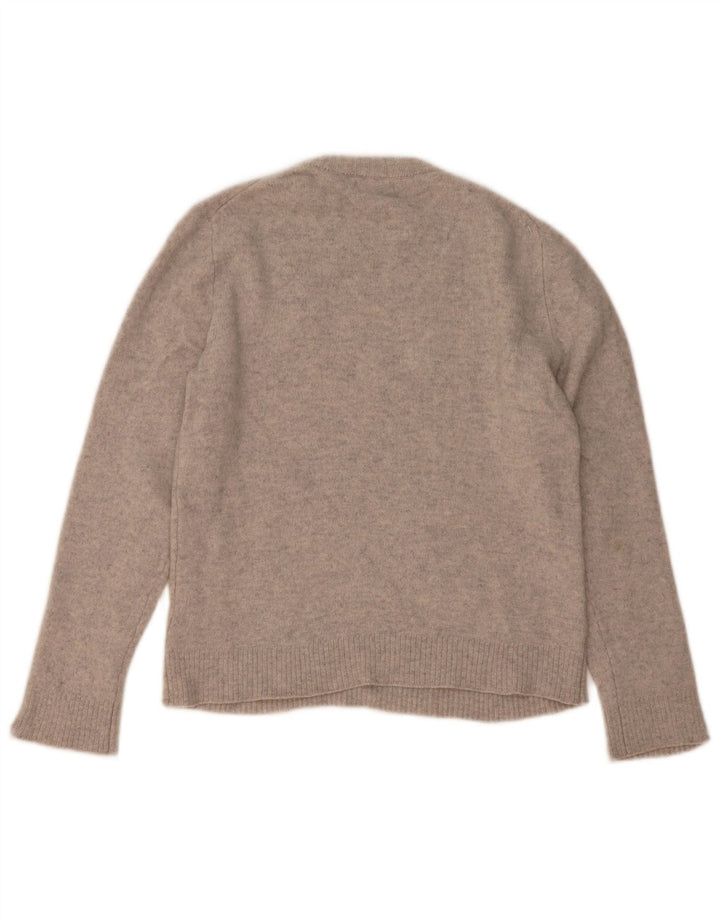Женский джемпер с круглым вырезом Massimo Dutti UK 14, средний серый в крапинку