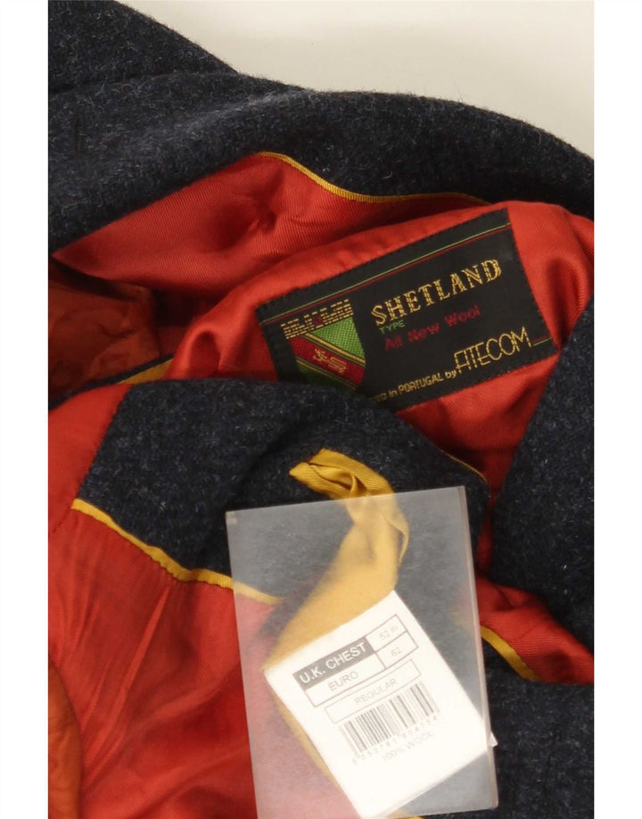 Мужской пиджак Shetland на 2 пуговицах, размер 52, 3XL, темно-синий, шерстяной