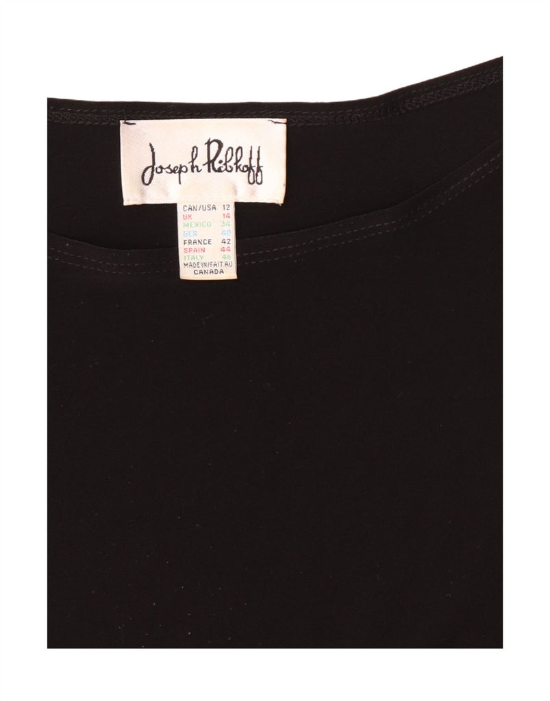 JOSEPH RIBKOFF Womens 3/4 Sleeve Shift Dress UK 14 Large Black Vintage Joseph Ribkoff and Second-Hand Joseph Ribkoff from Messina Hembry 