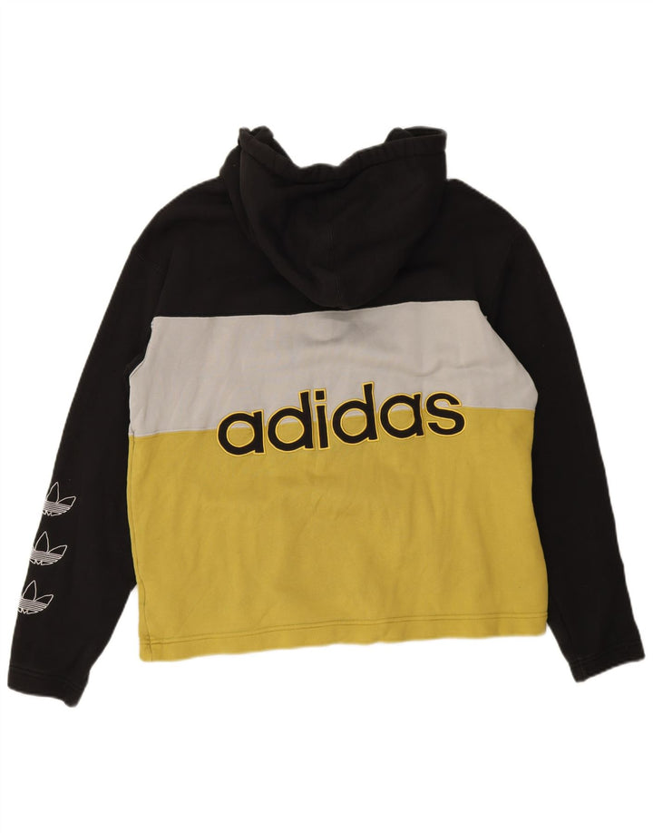 Мужской свитер с капюшоном Adidas на молнии с рисунком, средний, разноцветный, с цветными блоками