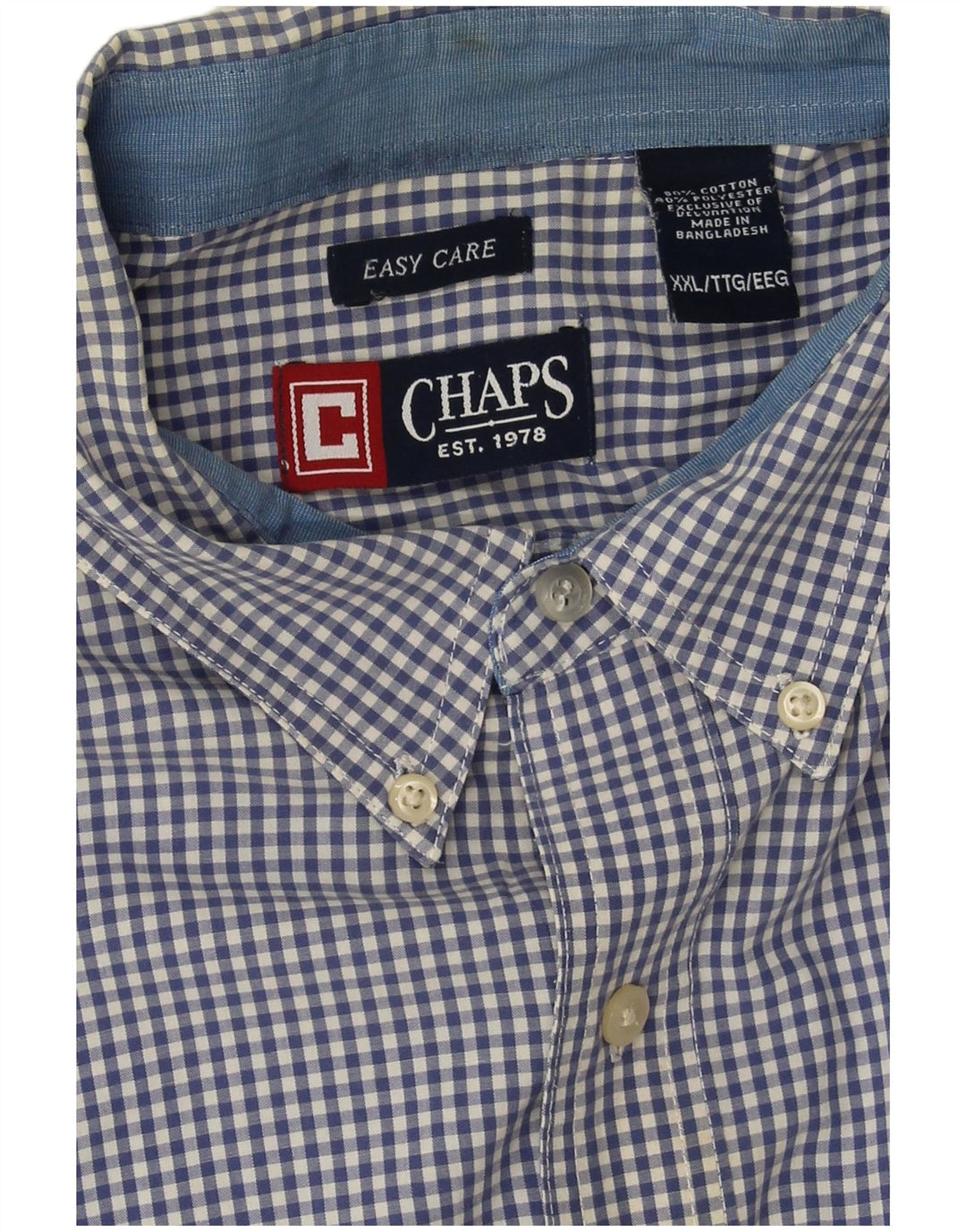 Мужская рубашка Chaps 2XL, синяя клетка, хлопок