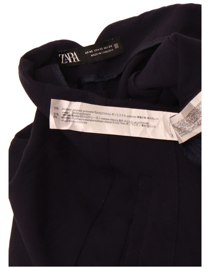 ZARA Женские повседневные зауженные брюки с высокой талией XS W24 L26 Темно-синие