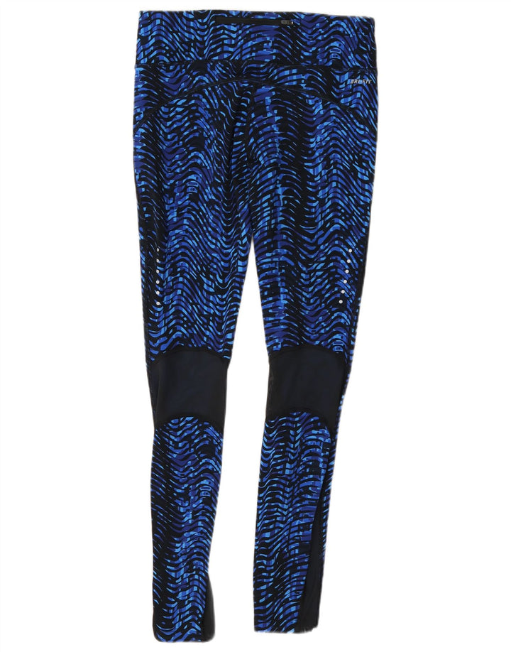 Женские леггинсы с абстрактным узором Nike Dri Fit UK 12, средний синий с шевроном