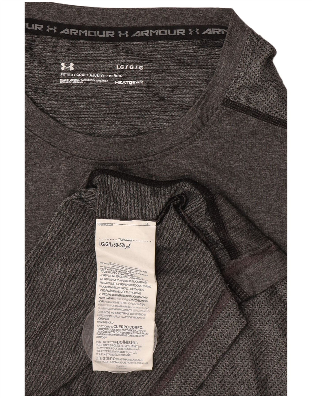 Мужская футболка Under Armour Top Large Grey из полиэстера, спортивная