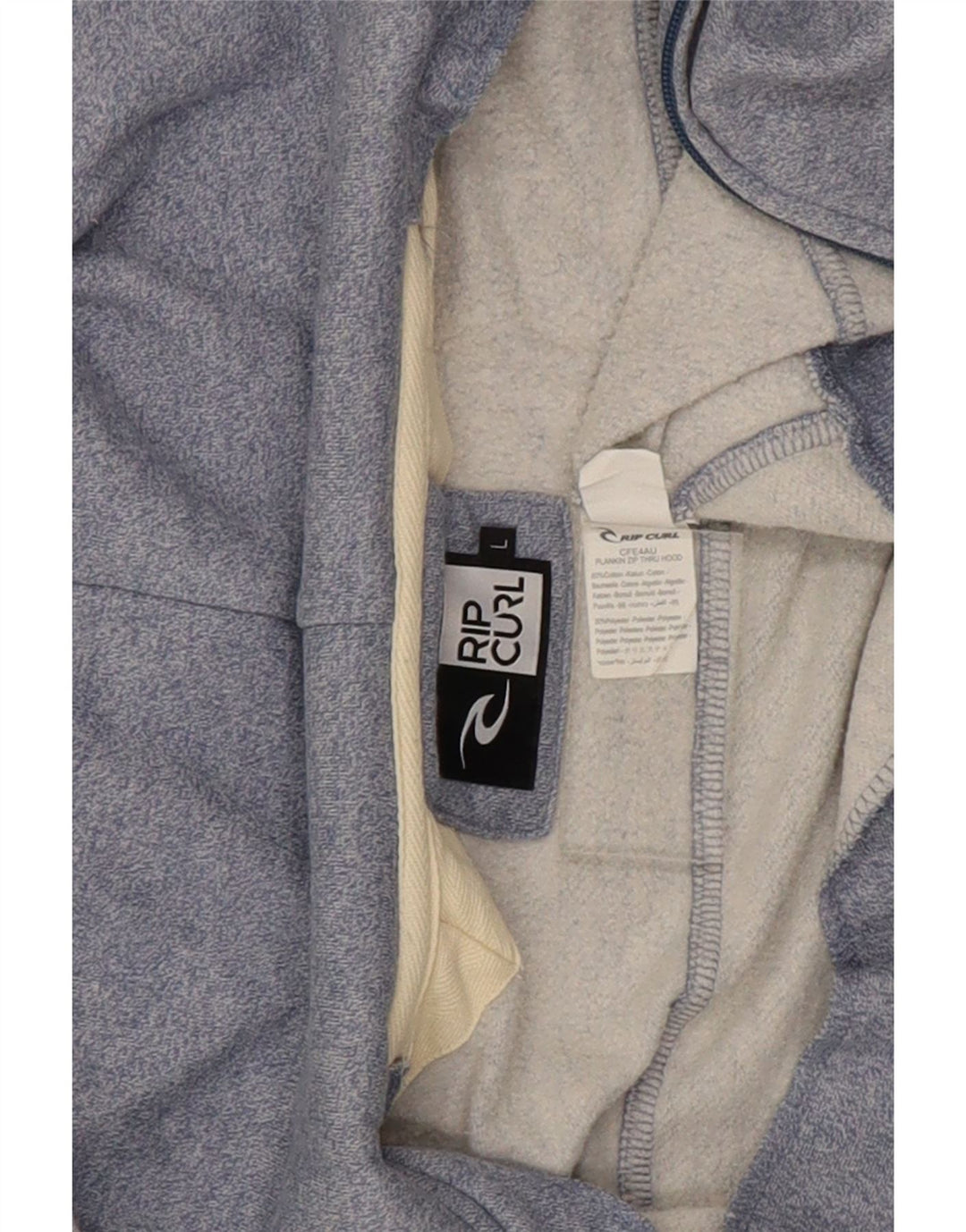 Мужской свитер с капюшоном на молнии Rip Curl, большой синий, хлопковый