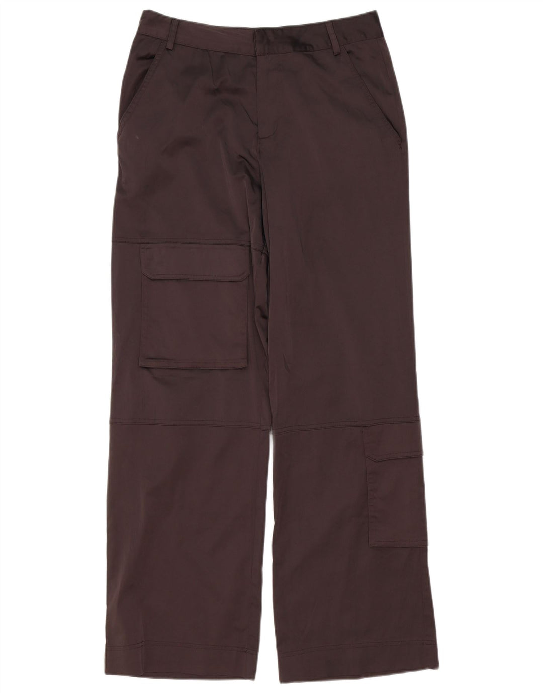 Женские широкие брюки карго Zara Medium W28 L32, коричневые, полиэстер