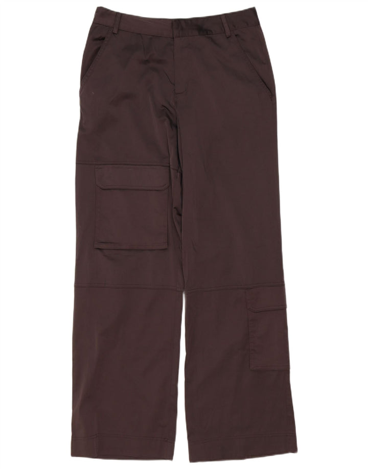 Женские широкие брюки карго Zara Medium W28 L32, коричневые, полиэстер