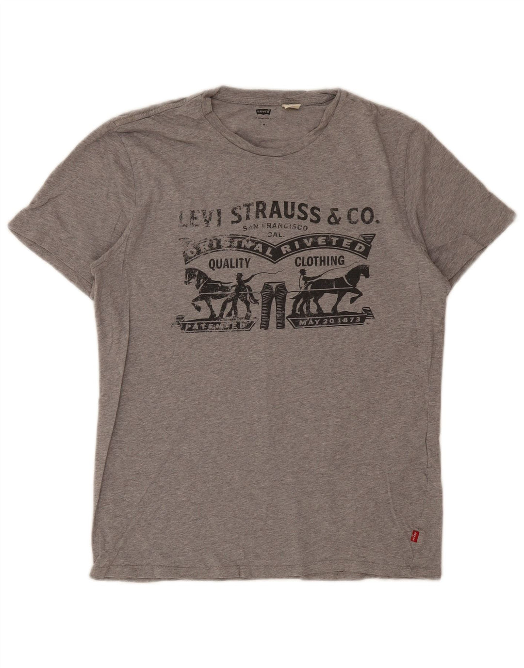 Мужская футболка с рисунком Levi's, средний серый в крапинку