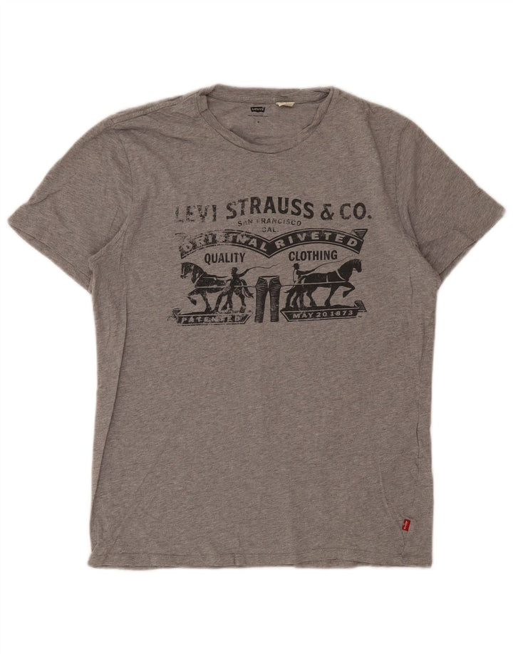 Мужская футболка с рисунком Levi's, средний серый в крапинку