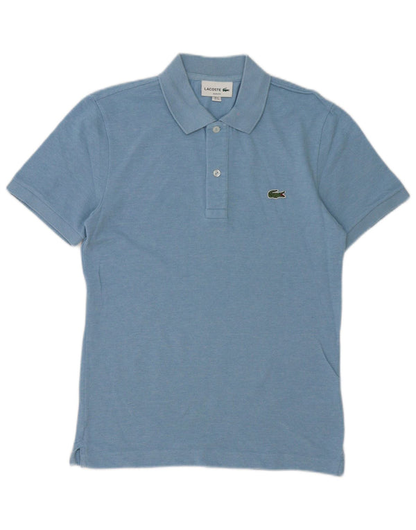 Мужская рубашка-поло приталенного кроя Lacoste, размер 2 XS, синяя хлопковая крапинка