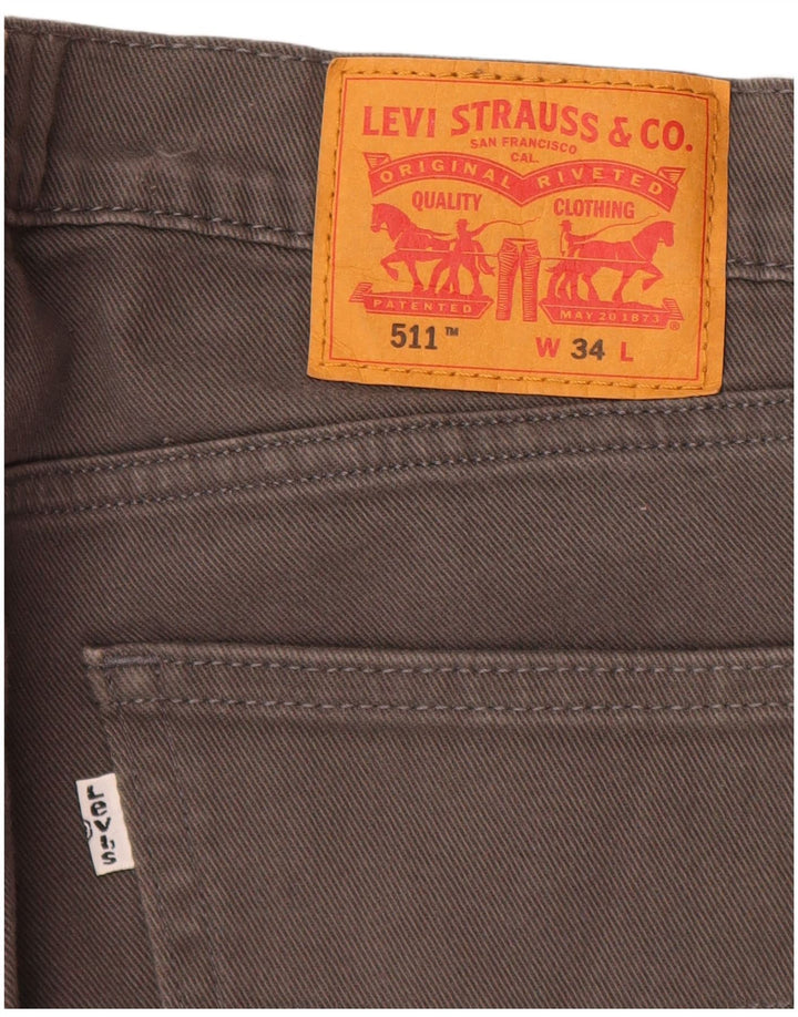Мужские джинсовые шорты LEVI'S 511 W34, большие серые, хлопок