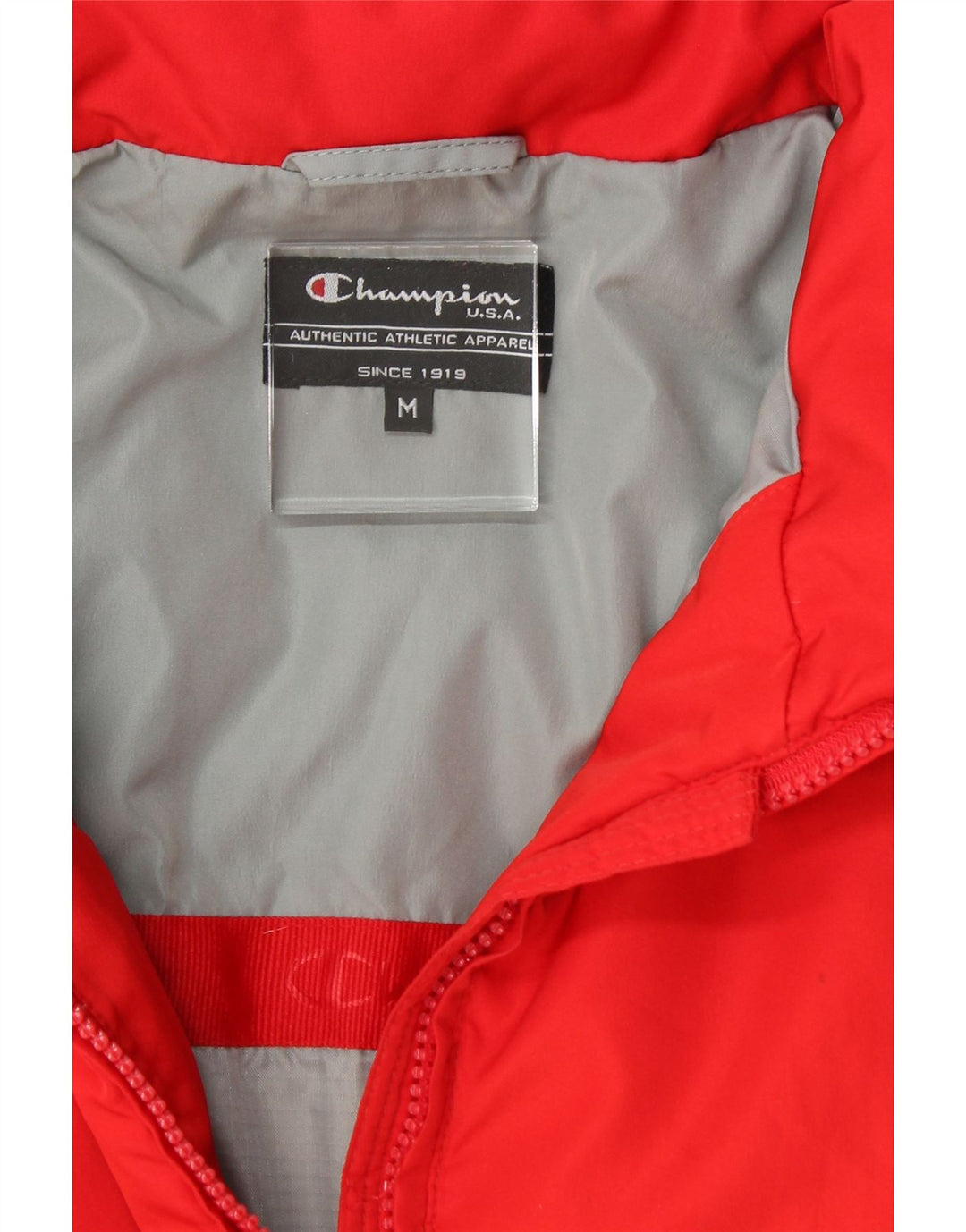 CHAMPION Womens Hooded Padded Jacket UK 14 Medium Red Vintage Champion and Second-Hand Champion from Messina Hembry 