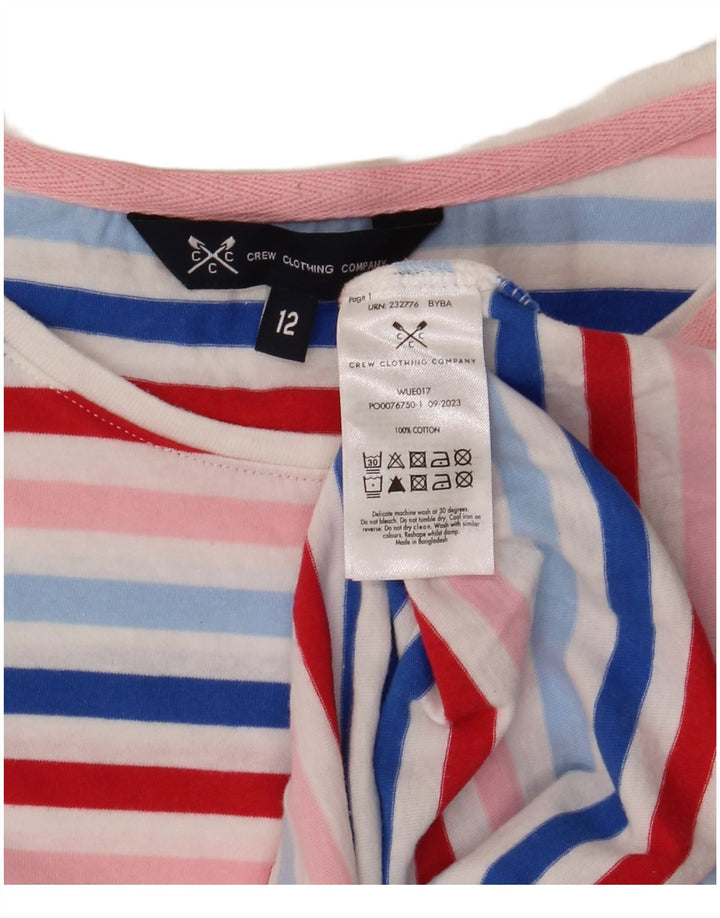 Женская футболка Crew Clothing Top UK 12, средний размер, разноцветная полоска, хлопок