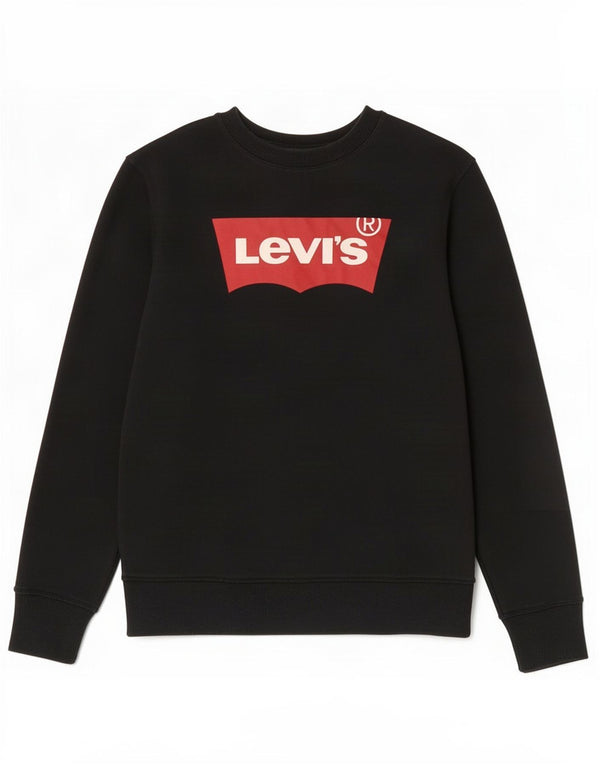 Джемпер с рисунком Levi's для девочек 12–13 лет, большой размер, черный хлопок, хлопок