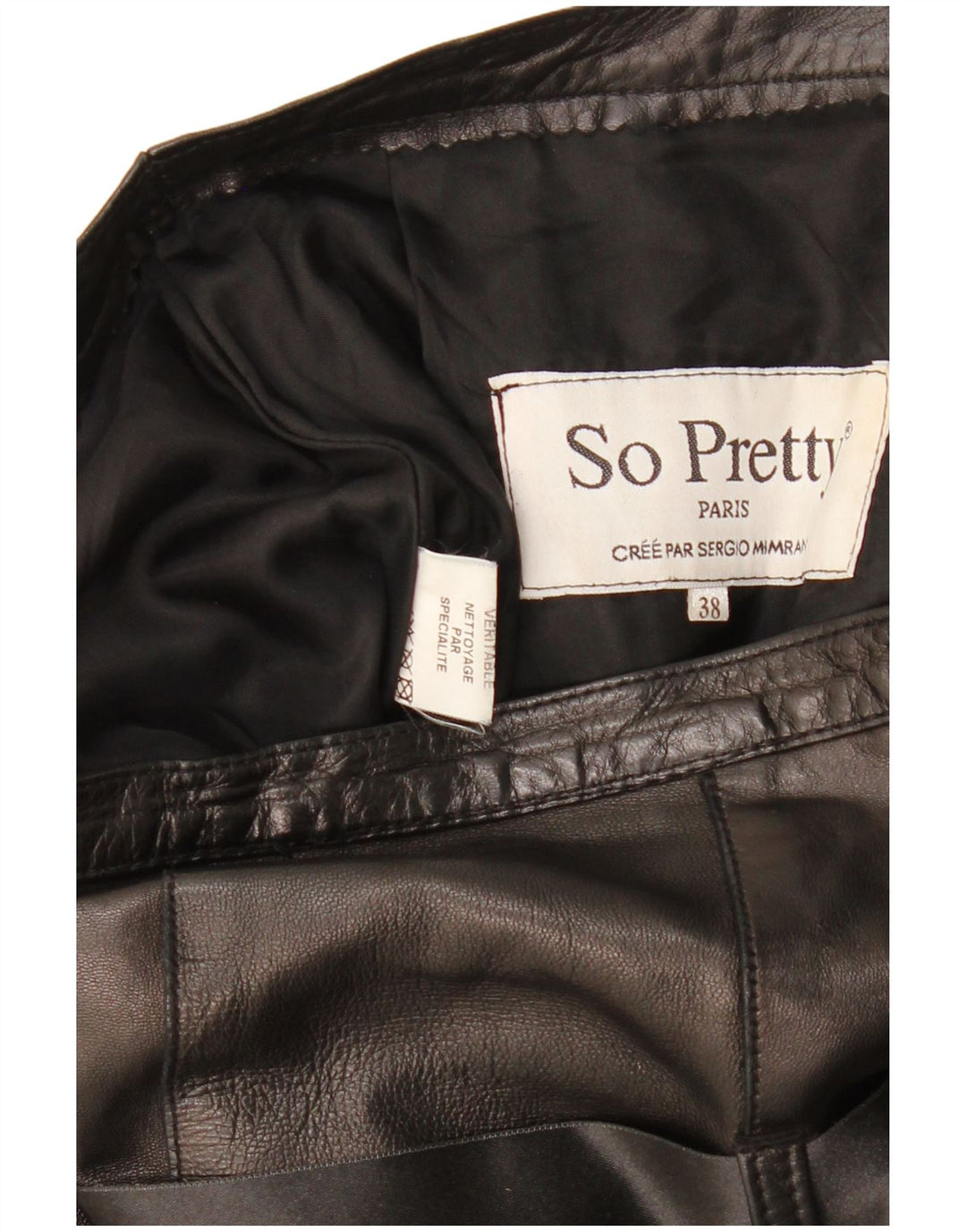 Винтажная женская кожаная расклешенная юбка EU 38 Medium W28 Коричневая