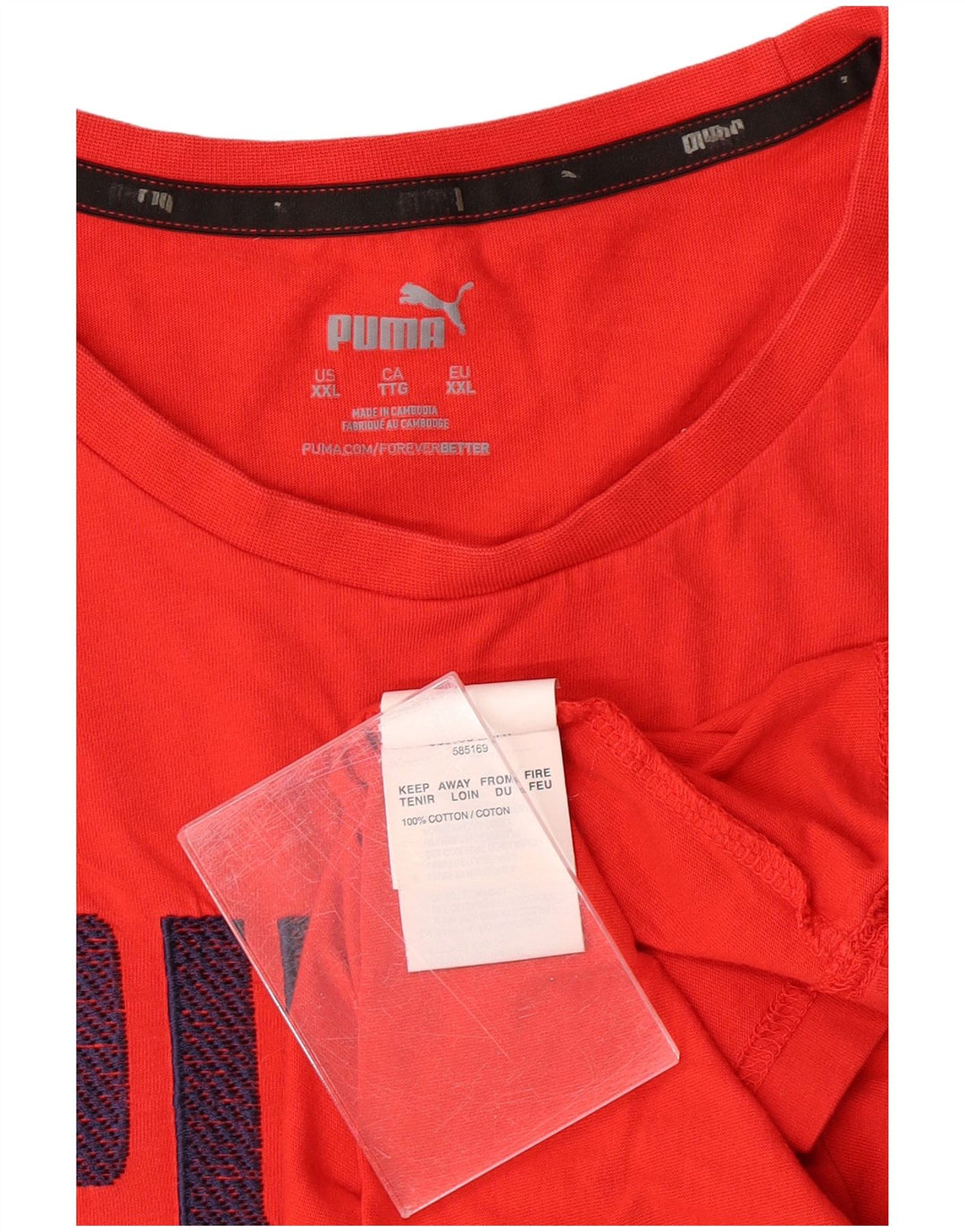 Мужская футболка с рисунком PUMA 2XL, красный хлопок