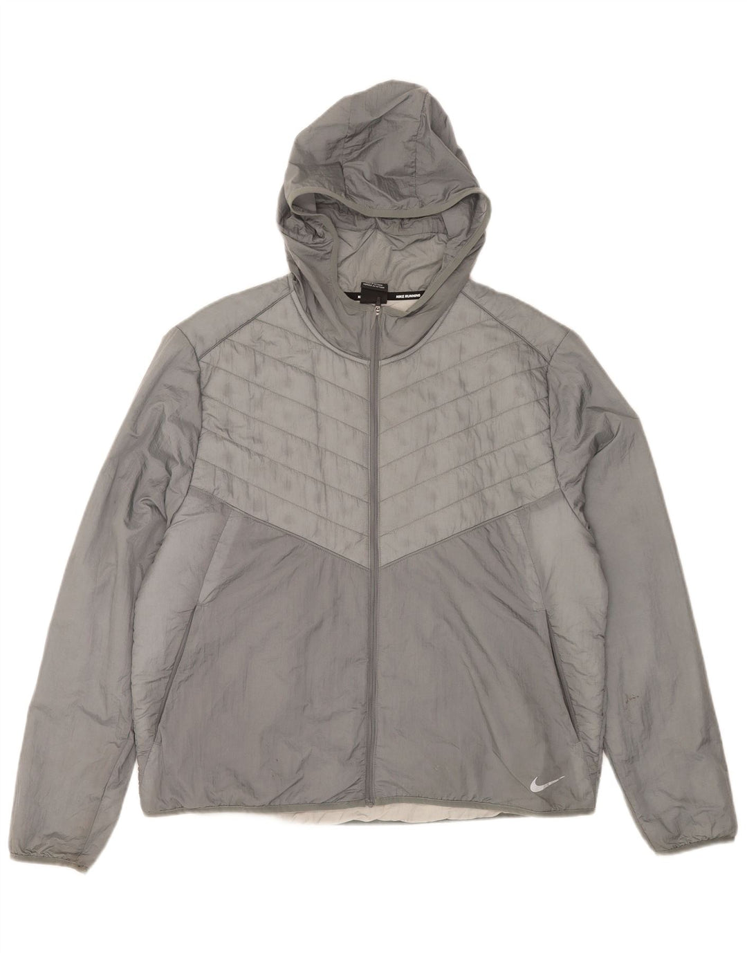 Мужская утепленная куртка с капюшоном Nike UK 42 XL, серый нейлон