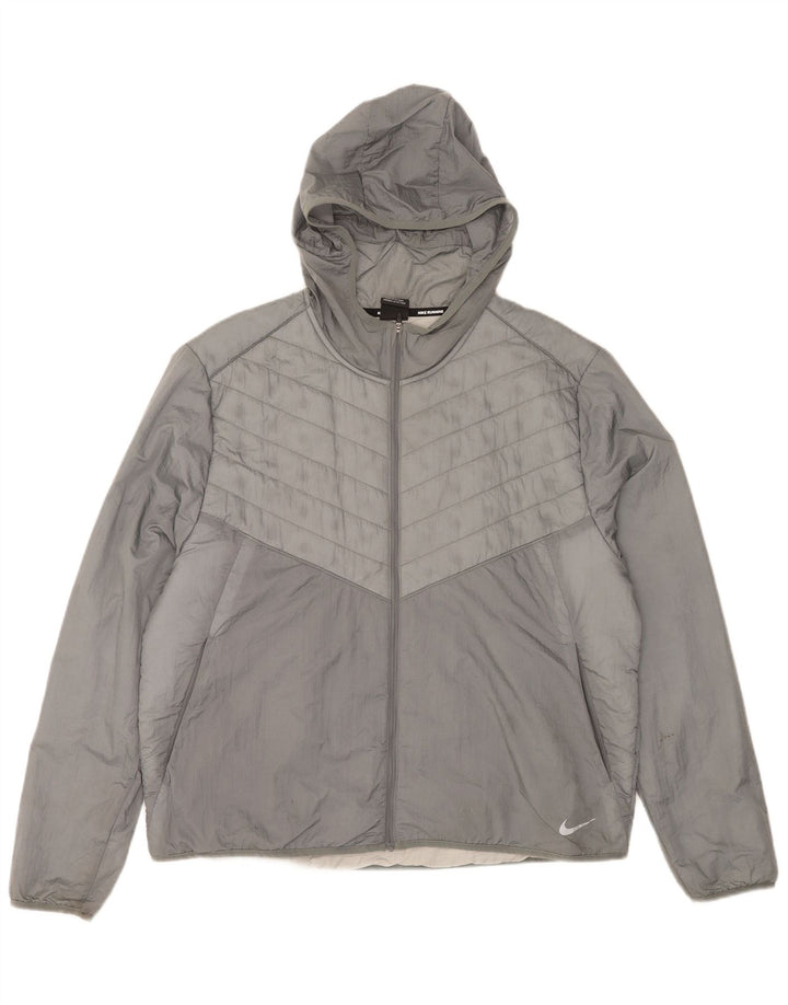 Мужская утепленная куртка с капюшоном Nike UK 42 XL, серый нейлон