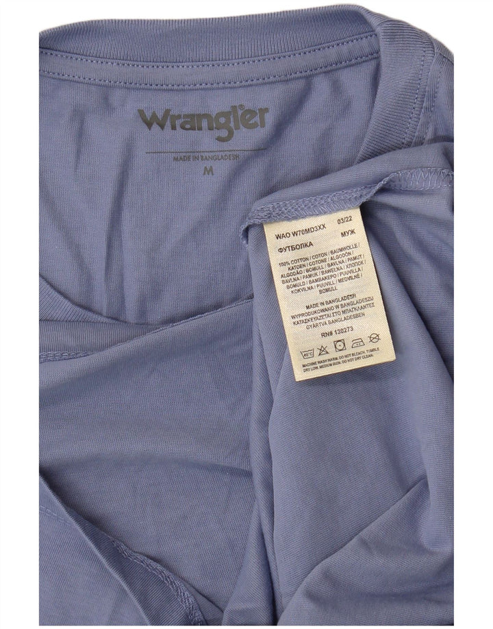 WRANGLER Мужская футболка из хлопка среднего синего цвета