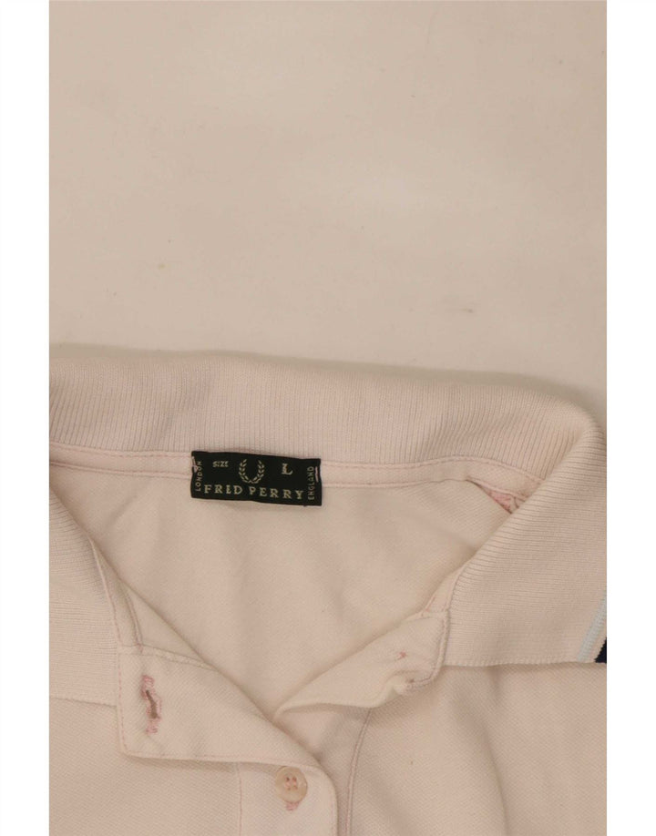 Женская рубашка поло Fred Perry UK 14, большая белая полоска
