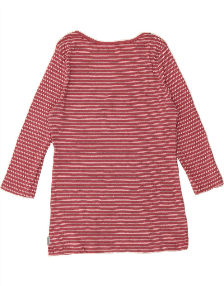 EDDIE BAUER Womens Top 3/4 Sleeve UK 12 Medium Pink Striped Cotton Vintage Eddie Bauer and Second-Hand Eddie Bauer from Messina Hembry 