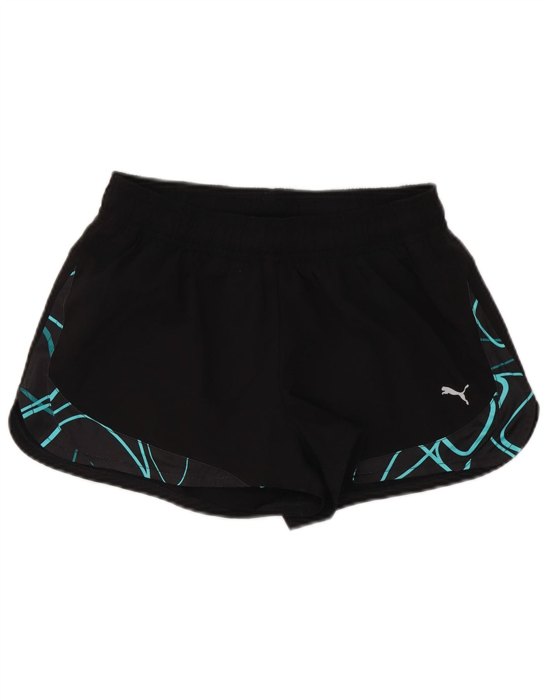 Женские спортивные шорты Puma UK 12, средние, черные с геометрическим рисунком