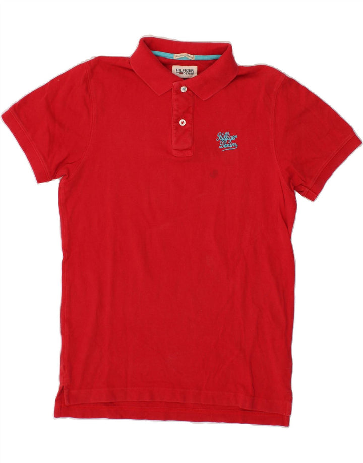 TOMMY HILFIGER Mens Polo Shirt Small Red Cotton Vintage Tommy Hilfiger and Second-Hand Tommy Hilfiger from Messina Hembry 