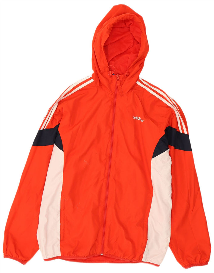 Мужской спортивный костюм Adidas с капюшоном, верхняя куртка, средний красный, полиэстер с цветными блоками