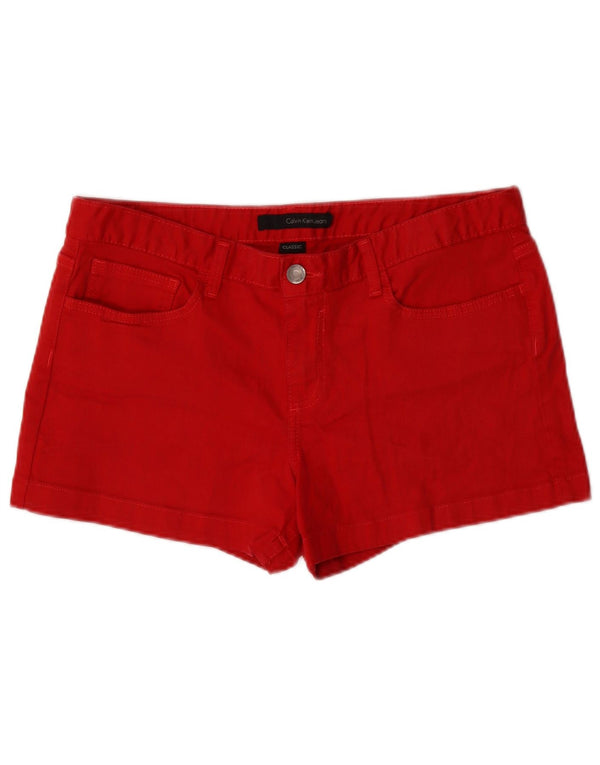CALVIN KLEIN Womens Classic Denim Shorts W31 Medium Red Cotton