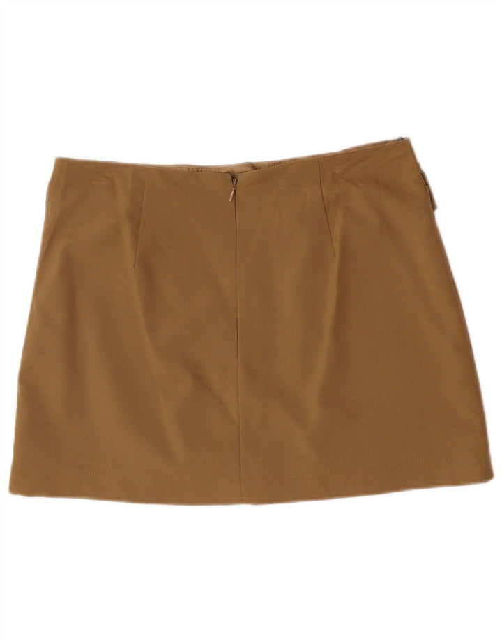 Женская мини-юбка Topshop UK 14, большая W32, полиэстер цвета хаки