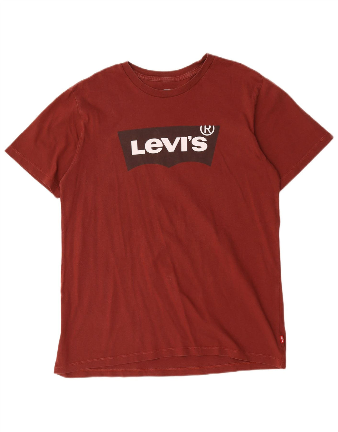Мужская футболка с рисунком Levi's, топ среднего цвета, бордовый, хлопок