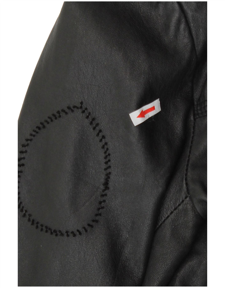 Мужская кожаная куртка Superdry в стиле милитари UK 38, средний черный кожаный цвет