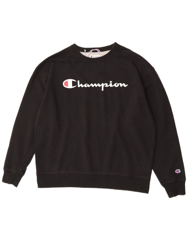 Мужской свитшот с рисунком Champion, джемпер XL, черный хлопок