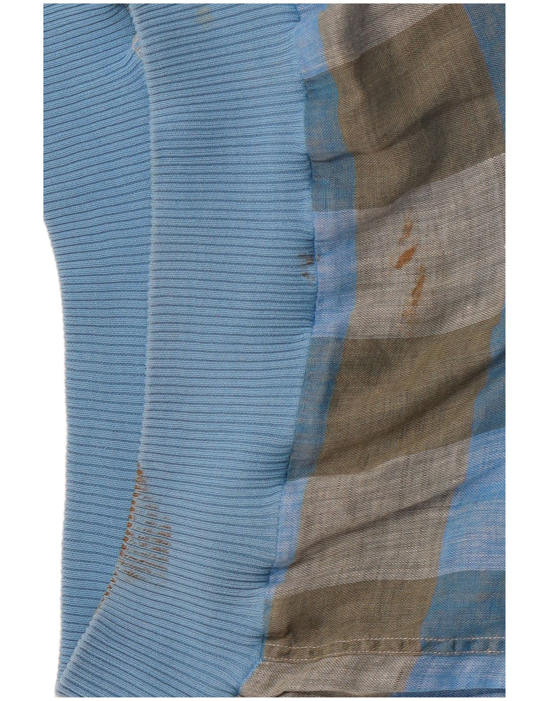 Мужской пуловер с коротким рукавом VINTAGE IT 48, средний синий в клетку, лен