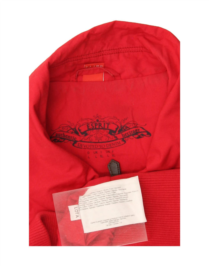 Женская куртка в стиле милитари Esprit UK 14, большая красная, хлопок