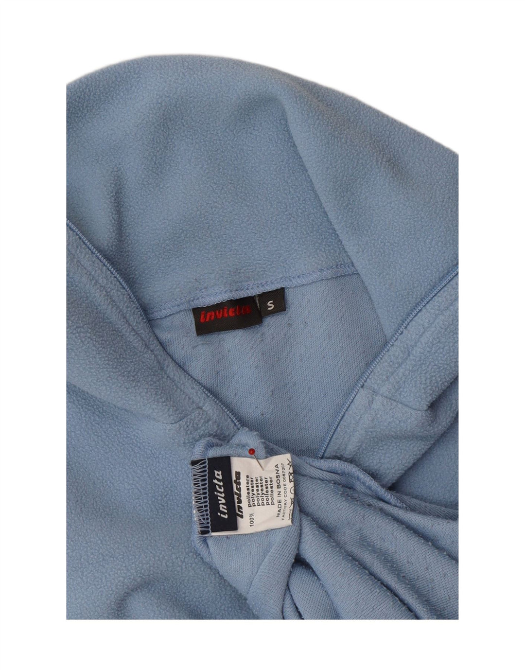 INVICTA Womens Zip Neck Fleece Jumper UK 10 Small Blue Polyester