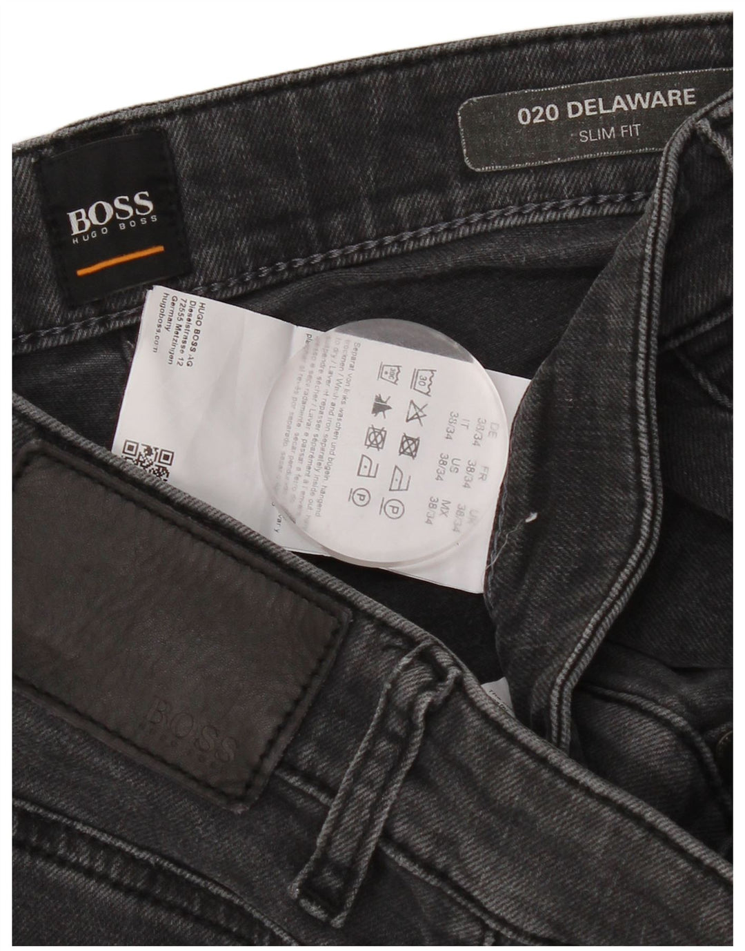 Мужские зауженные джинсы Hugo Boss Delaware W38 L34, серый хлопок